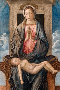 Madonna mit schlafendem Kind, von Giovanni Bellini, ca. 1470 von Giovanni Bellini