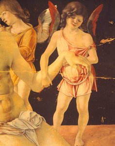 Pietà oder toter Christus von Engeln unterstützt (Detail) von Giovanni Bellini