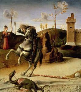 Hl. Georg und der Drache: Predella (Detail)