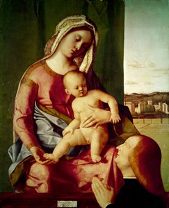Die Madonna und Kind mit einem Spender von Giovanni Bellini