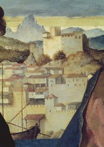 Jungfrau und Kind zwischen Johannes dem Täufer und einer weiblichen Heiligen (Detail) von Giovanni Bellini