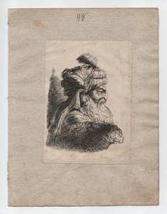 Türkischer Kopf mit Turban, ca. 1760 (Gravur) von Giovanni Benedetto (1609 64) (after) Castiglione