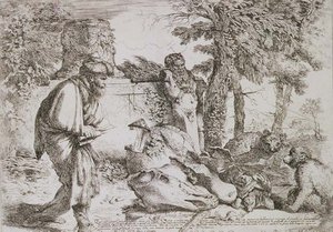Diogenes sucht einen ehrlichen Mann von Giovanni Benedetto Castiglione