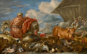 Die Tiere betreten die Arche Noah