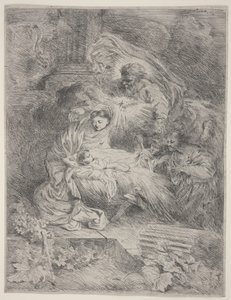 Die Geburt Christi mit Gott dem Vater, der Taube des Heiligen Geistes und Engeln, c.1645