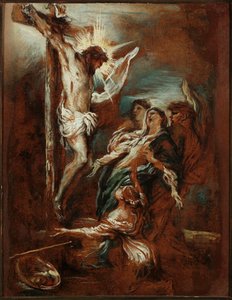 Kreuzigung. Gemälde von Giovanni Benedetto Castiglione genannt Il Grechetto (1610-1665)