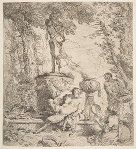 Bacchanal vor einem Altar der Götter