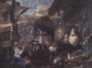 Bacchantinnen und ein Satyr