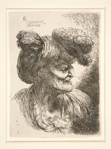 Figur nach rechts, aus der Serie Kleine Studien von Köpfen von Giovanni Benedetto Castiglione