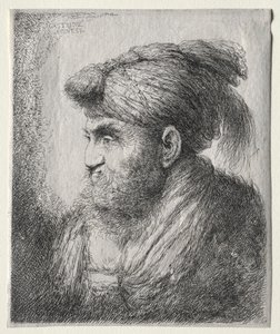 Kopf eines Mannes im orientalischen Turban