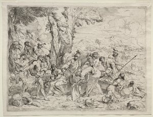 Laban sucht nach Götzen in Rachels Gepäck, um 1635 von Giovanni Benedetto Castiglione