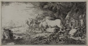 Noah und die Tiere betreten die Arche von Giovanni Benedetto Castiglione