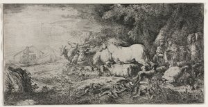 Noah und die Tiere betreten die Arche, 1650-1655 von Giovanni Benedetto Castiglione