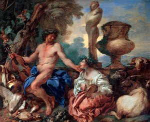 Pastorale Szene. Faun und Schäferin, 1650er Jahre