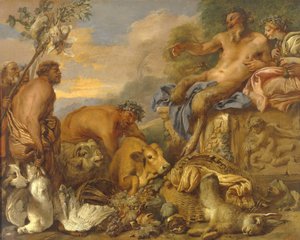 Satyrn bringen ihre Geschenke, frühe 1640er Jahre von Giovanni Benedetto Castiglione