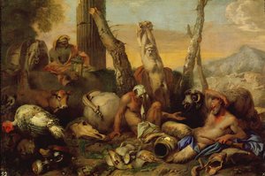 Die Fabel von Diogenes, der mit einer Laterne nach einem guten Mann sucht