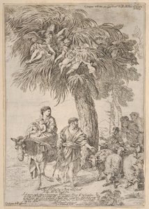 Die Heilige Familie auf der Flucht nach Ägypten, ca. 1647 von Giovanni Benedetto Castiglione