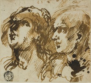 Zwei Köpfe von Giovanni Benedetto Castiglione