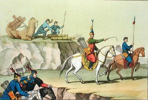Eine Truppe vorrückender Soldaten, Illustration aus 