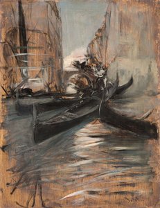 Kanal mit Gondeln, Venedig, Italien von Giovanni Boldini