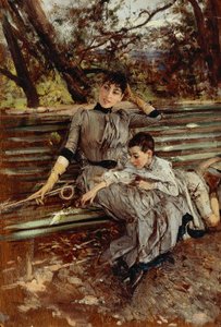 Im Garten oder Alaide und Ottavio Banti, circa 1884, von Giovanni Boldini (1842-1931) von Giovanni Boldini