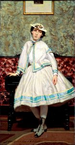 Porträt von Alade Banti in Weiß. Gemälde von Giovanni Boldini (1842-1931)