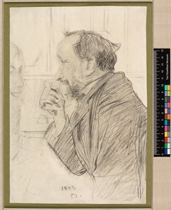 Porträt von Edgar Degas an einem Cafétisch
