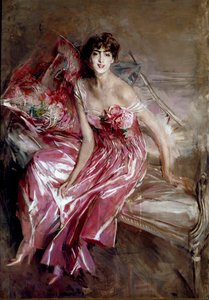Porträt von Madame Olivia Concha de Fontecilla oder die Dame in Pink (Gemälde von Giovanni Boldini)