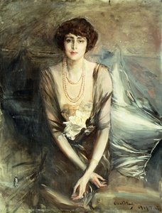 Porträt von Mrs. George McFadden, sitzend, dreiviertel Länge von Giovanni Boldini