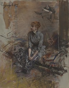 Porträt der Schauspielerin Gabrielle Réjane 1856-1920 von Giovanni Boldini