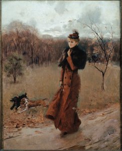Der Spaziergang zum Park in Neapel von Giovanni Boldini