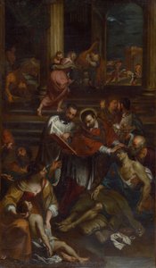 Der heilige Karl Borromäus unter Pestopfern, zweite Hälfte des 17. Jahrhunderts von Giovanni Bonatti