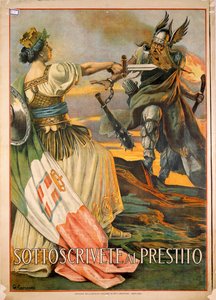 Erster Weltkrieg, Sottoscrivete al prestito (Zeichnen Sie das Darlehen), Illustration von Giovanni Capranesi von Giovanni Capranesi