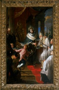 Heiliger Ludwig von Frankreich übergibt den Heiligen Dorn an Beato Bartholomew von Breganze von Giovanni Carboncino