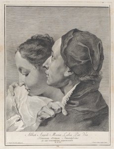 Ein junger Mann umarmt ein Mädchen, 1743