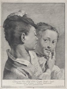 Junge mit Hut berührt das Gesicht eines Mädchens, 1743 von Giovanni Cattini