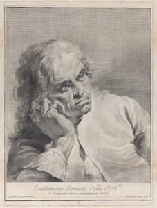 Nachdenklicher Mann, der seinen Kopf auf seine Hand stützt, 1743 von Giovanni Cattini