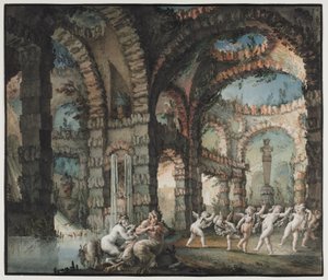 Familie der Satyrn mit tanzenden Putten, ca. 1775-76 von Giovanni David