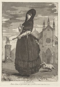 Le Zendale (Frau mit Kapuze oder die Frau, die aus der Kirche zurückkehrt) von Giovanni David