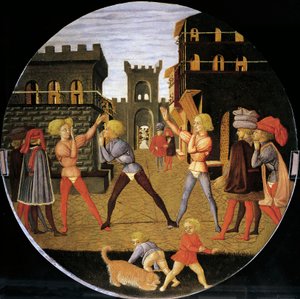 Spiel namens Civettino (Detail) von Giovanni Di Ser Giovanni Lo Scheggia Guidi