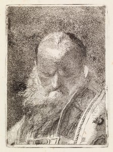 Ein Bischof (Kopf eines alten Mannes) von Giovanni Domenico Tiepolo