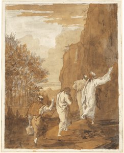 Christus führt Petrus, Jakobus und Johannes auf den hohen Berg zur Verklärung von Giovanni Domenico Tiepolo