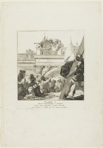 Christus wird zum Tode verurteilt, Platte eins aus den Stationen des Kreuzes von Giovanni Domenico Tiepolo