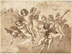 Amor in den Wolken mit begleitenden Putten, 1757 oder später
