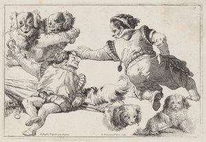 Zwerge und Hunde von Giovanni Domenico Tiepolo