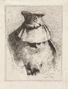Älterer Mann mit großem Hut, aus der Raccolta di Teste (Sammlung von Köpfen)