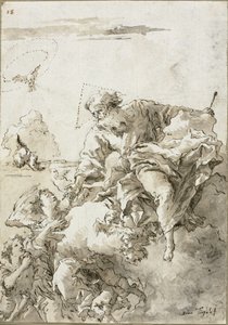 Gottvater von Engeln in den Wolken getragen, I