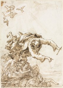 Gott der Vater mit Engeln und Cherubinen, 1758 oder später von Giovanni Domenico Tiepolo