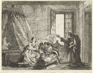Joseph übermittelt Maria Gottes Befehl zur Flucht von Giovanni Domenico Tiepolo