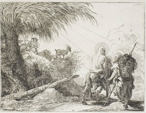 Joseph und Maria passieren einen Hirten und seine Herde, Platte elf aus Die Flucht nach Ägypten